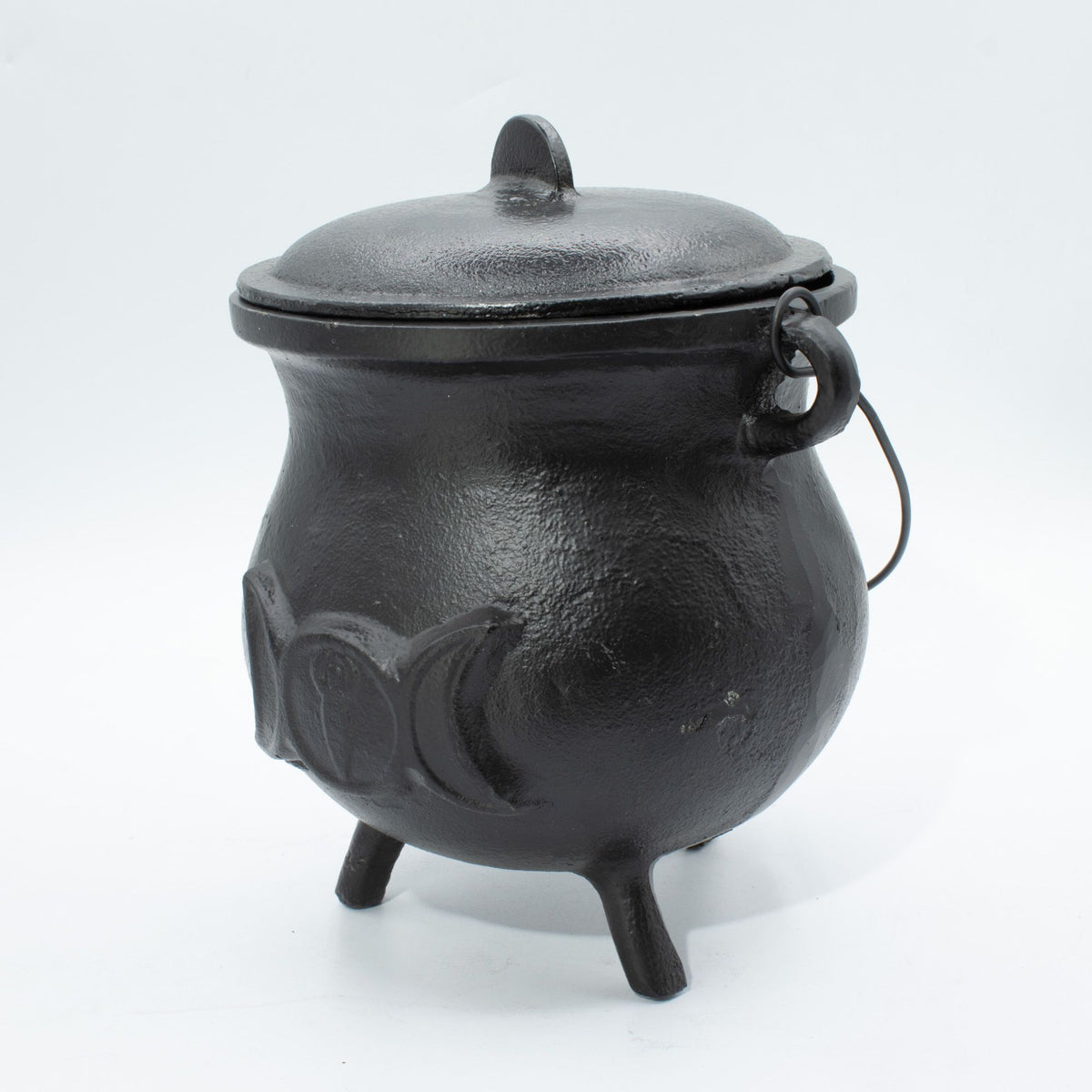 Extra Large Triple Moon Cast Iron Cauldron – Witchy Ritual Pot