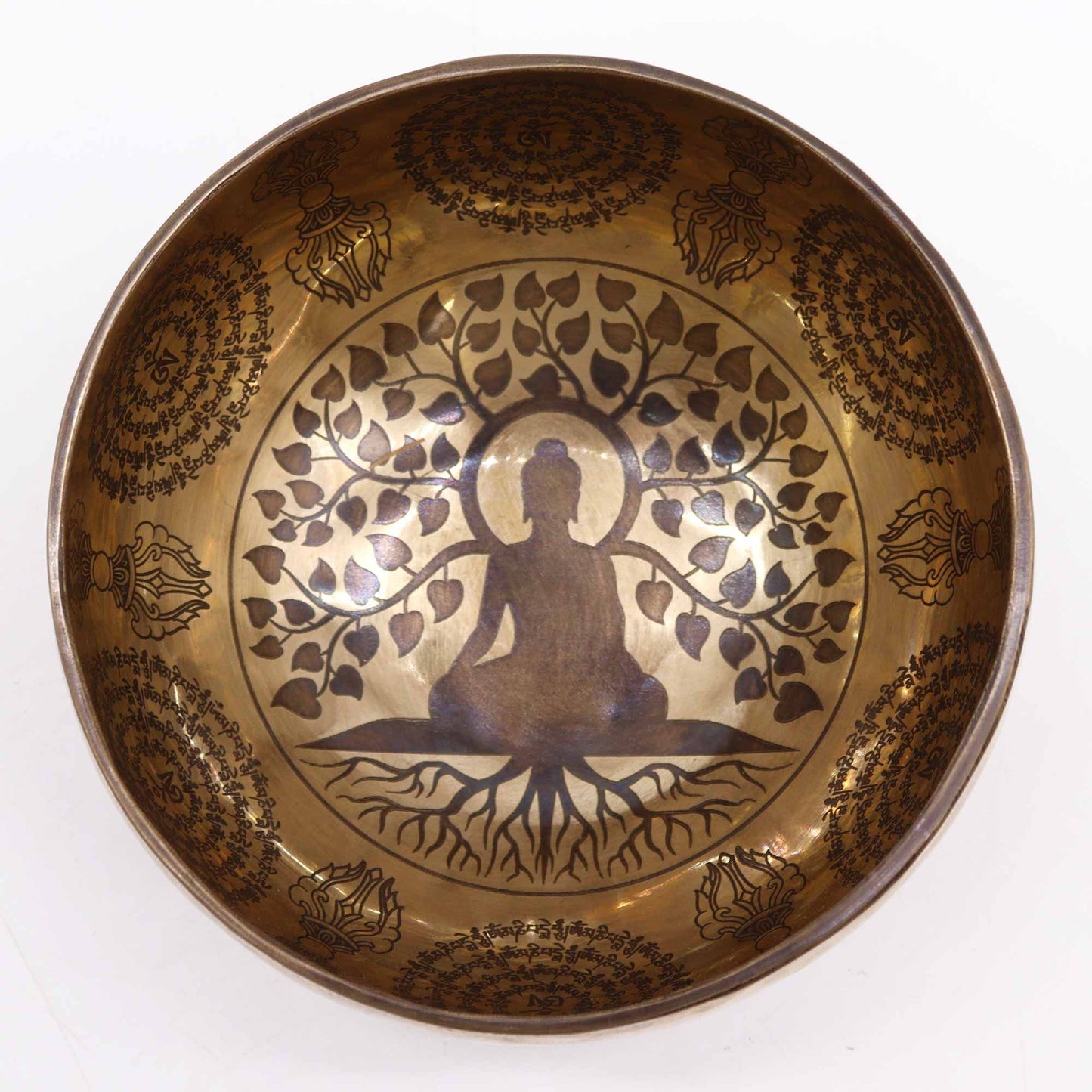 Tibetan Healing Engraved Bowl - Bodhi Tree Buddha