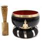 Buddha Singing Bowl Set (Black/Orange)