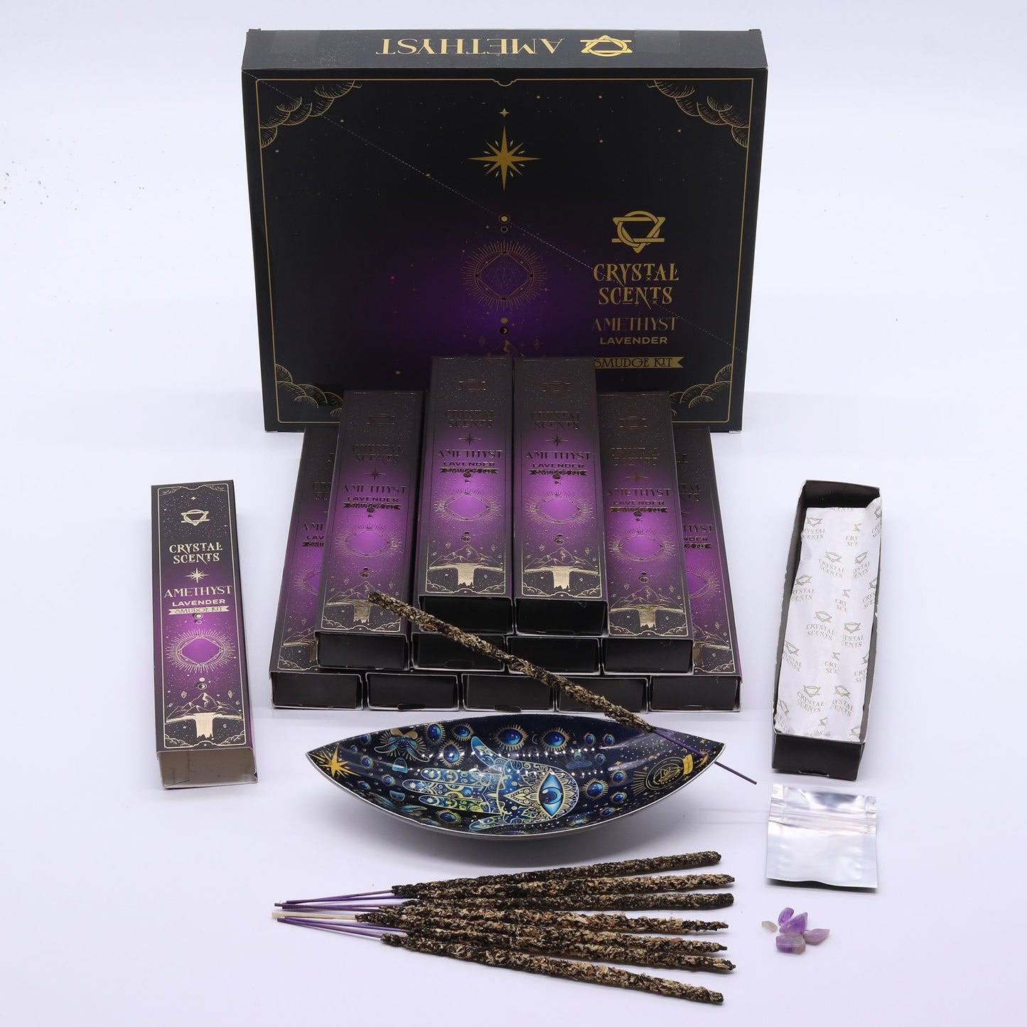 Amethyst Crystal Scents Smudge Incense - Lavender