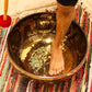 Huge Engraved Vibrational Feet Standing Bowl