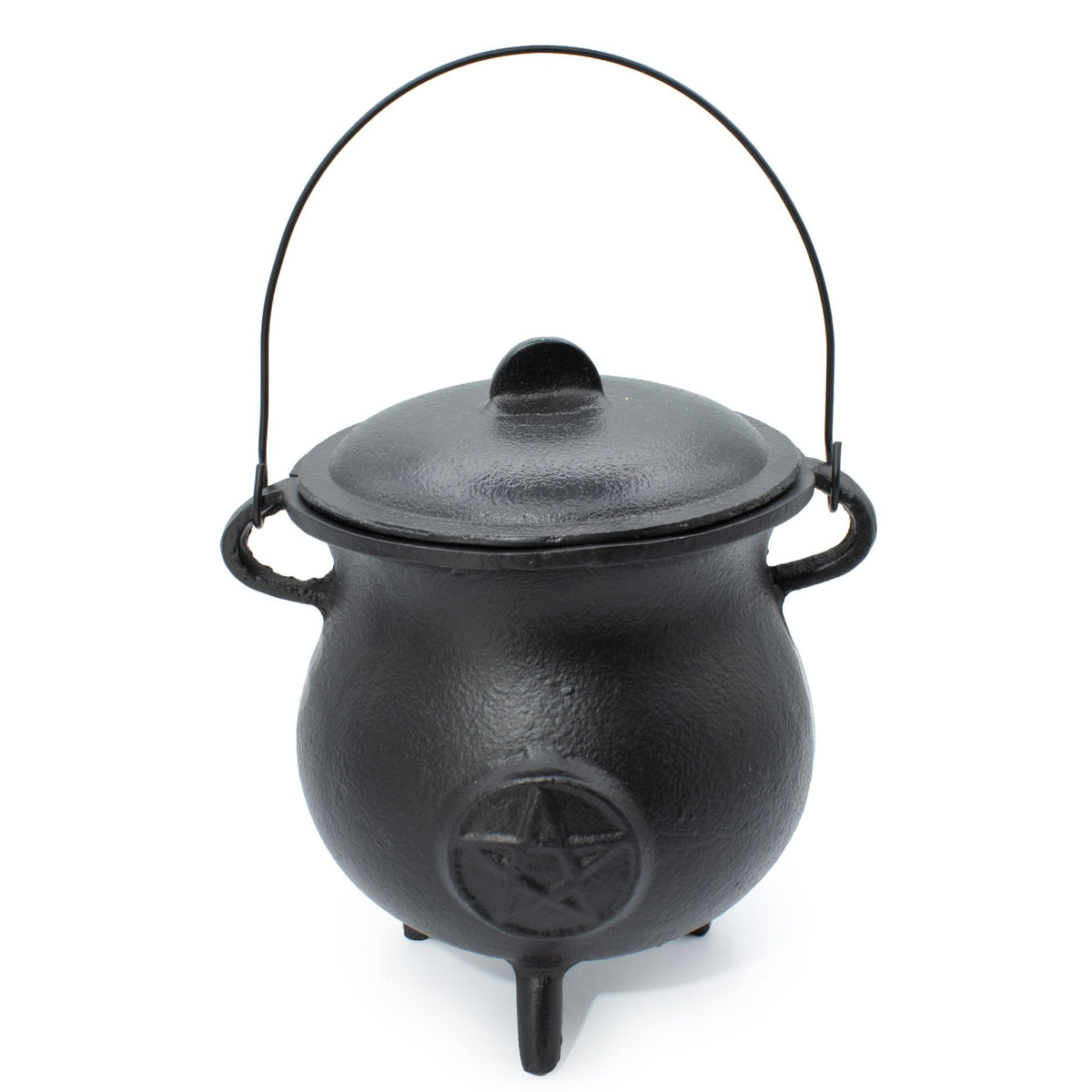 Extra Large Cast Iron Cauldron with Pentagram – Witchy Incense Burner