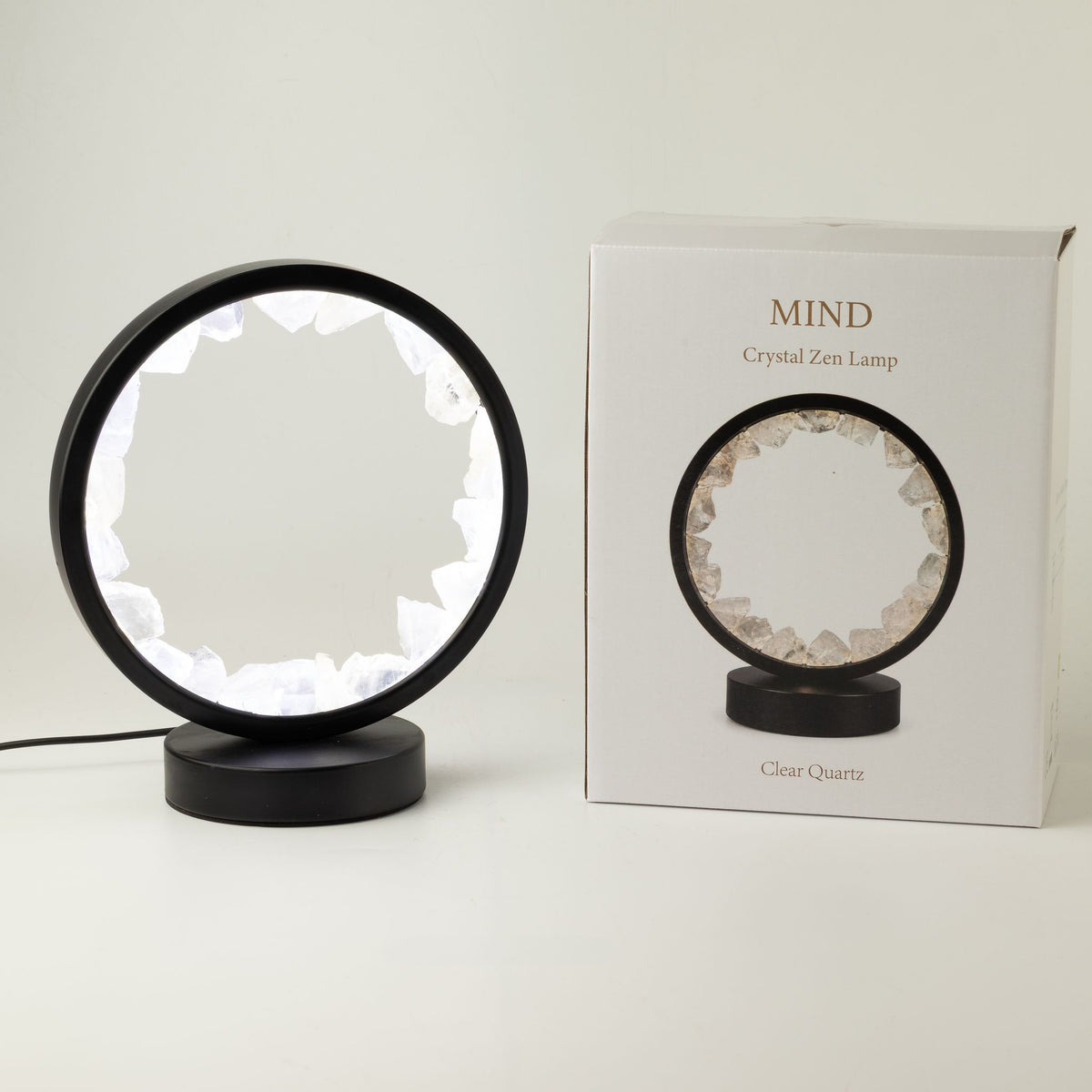 Zen Mind Gemstone Halo Lamp – Clear Quartz