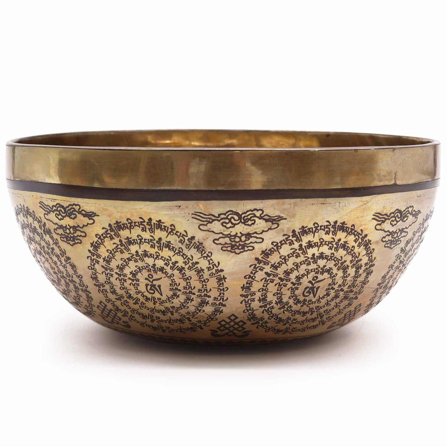 Tibetan Healing Engraved Bowl - Om & Buddha