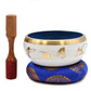 Large Yoga Moves Singing Bowl Set – White & Blue (14cm)