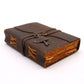 Oiled Leather Journal with Key, Deckle-Edged Notepad