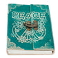 Leather Green Peace Notebook with Lock
