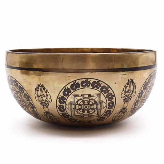 Tibetan Healing Engraved Bowl - 5 Buddhas