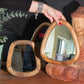 Set of 3 Pebble Mirrors – Dark Brown Mango Wood