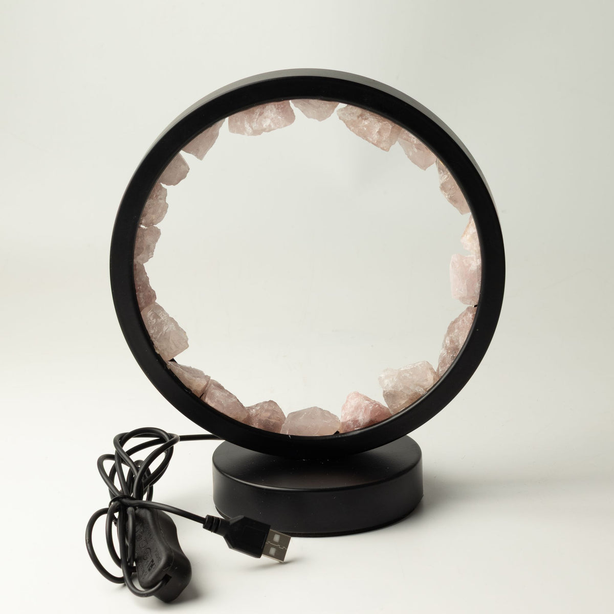 Zen Body Gemstone Halo Lamp – Rose Quartz