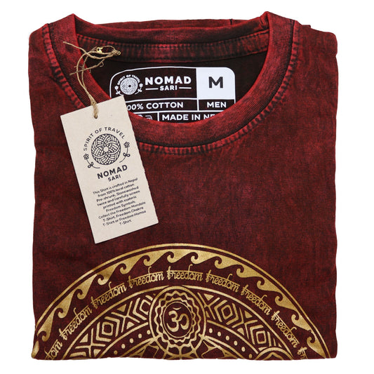Stone Washed T-Shirt - Chakra - Maroon (Medium)