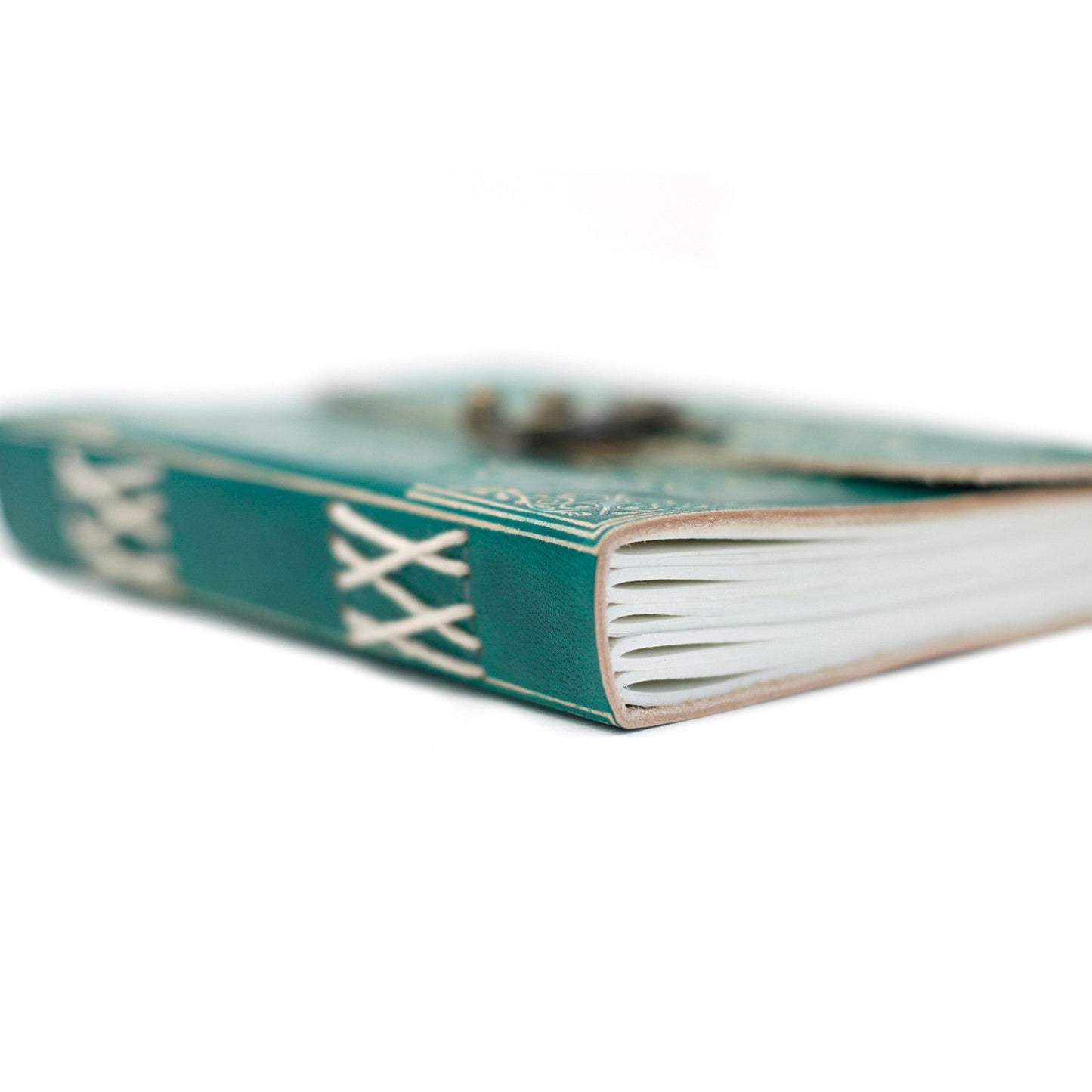 Leather Green Peace Notebook with Lock