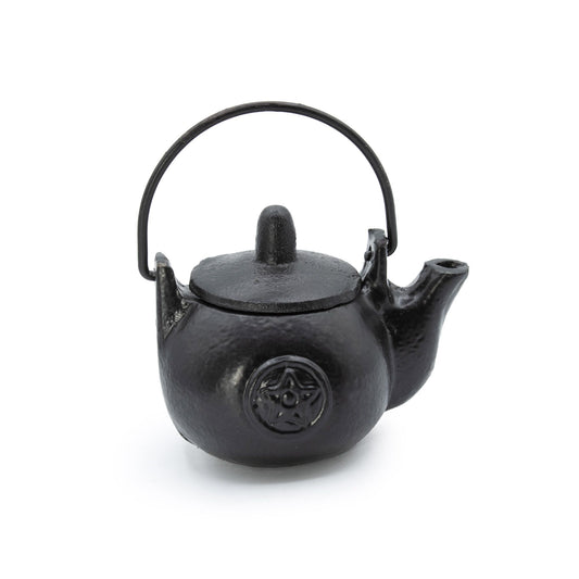 Cast Iron Ritual Pot with Pentagram – Incense & Herb Burner