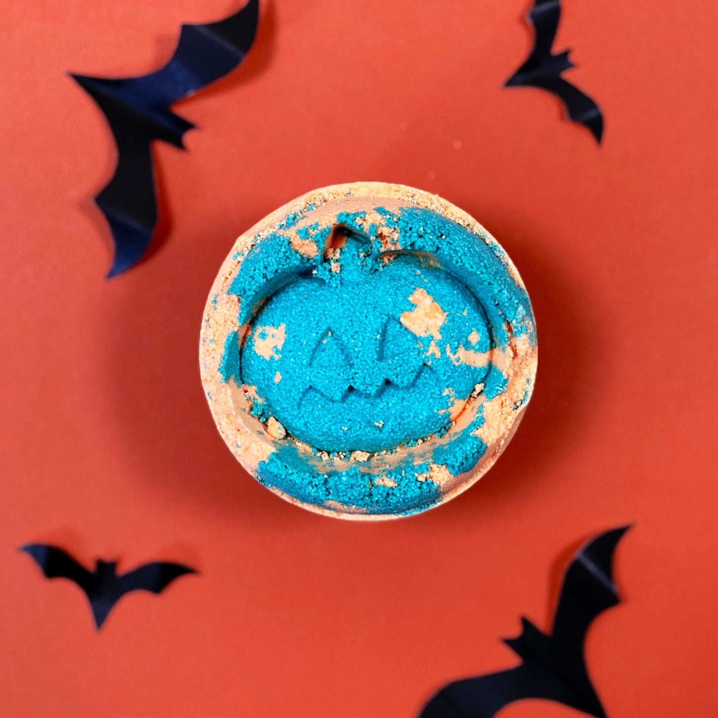 Fennel and Orange Pumpkin Halloween bath bomb