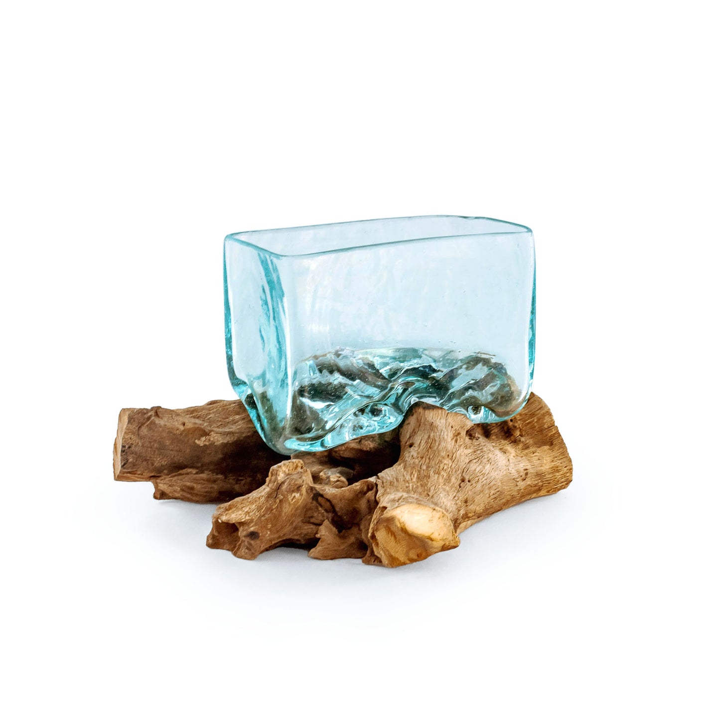 Molten Glass Driftwood Aquarium with Moss Balls (Rectangle)